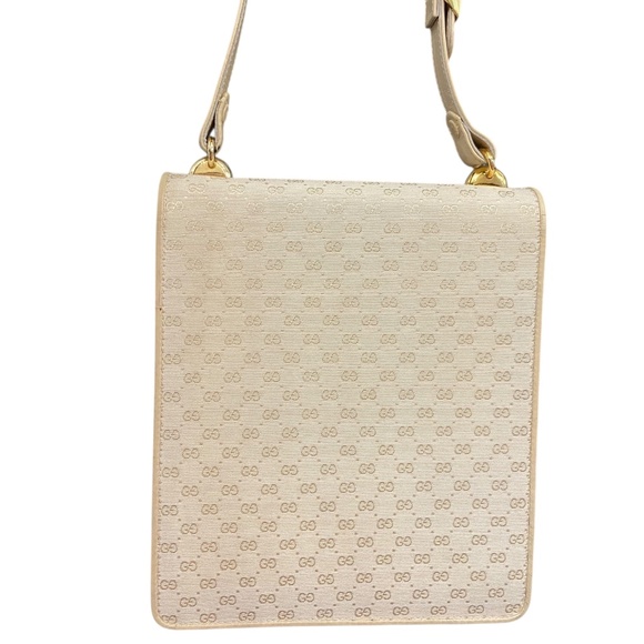 Gucci Shoulder Bag w/ COA | Authentic Gucci Handbag Gold Hardware Ivory Micro GG - Picture 3 of 16